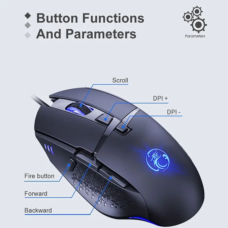 Игровая мышь iMICE T91 8 кнопок, 7200 DPI, Led Lighting - фото 4