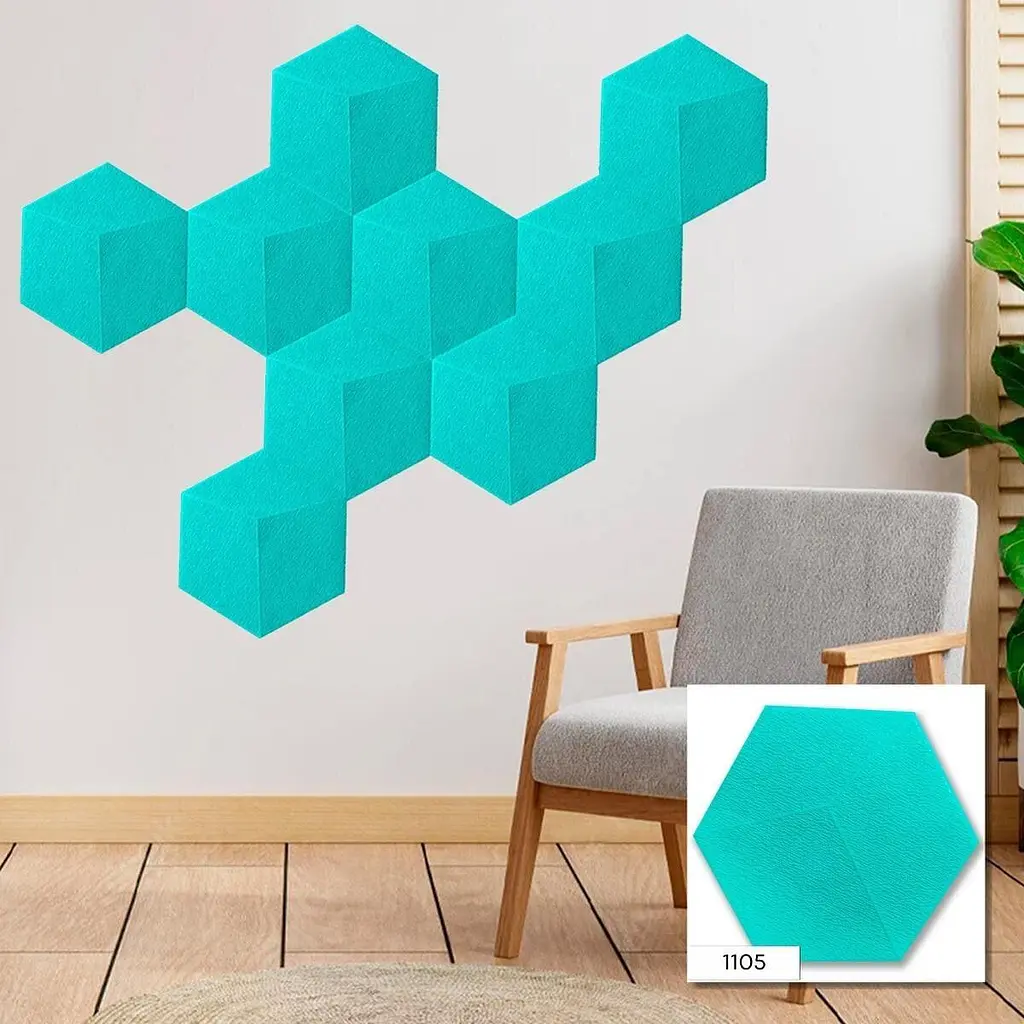 Декоративный самоклеящийся шестиугольник Sticker Wall 3D ментол 200x230мм 1105 SW-00000745 - фото 5