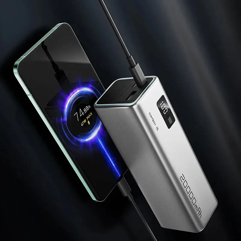 Внешний аккумулятор - портативное зарядное CUKTECH PB200 20000mAh 85W 3 выхода 2C1A - фото 4