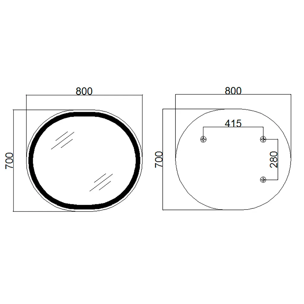 Дзеркало Qtap Gemini 800x700 з LED-підсвічуванням Touch, з антизапотіванням, з димером температури кольору (3000-6500K) Reverse QT2578R8071W - фото 2