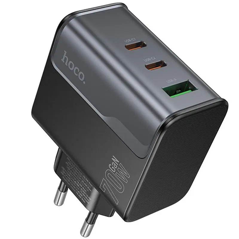 МЗП CS75A Star Speed PD70W+QC3.0 (1USB-A/2C) Midnight black Hoco teh0029638