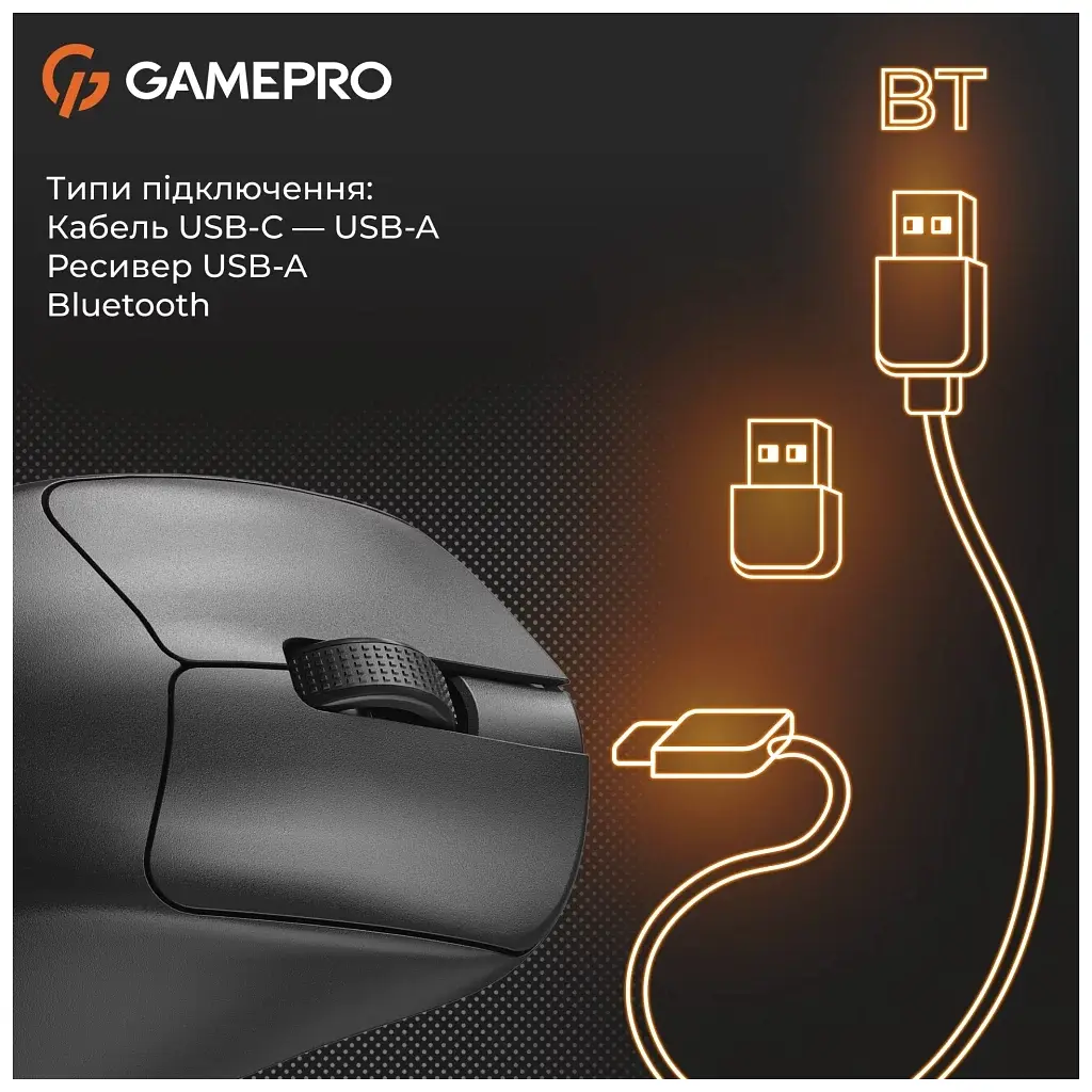 Мишка GamePro Genesis Avenger Wireless/Bluetooth/USB Black (GM096B) - фото 3