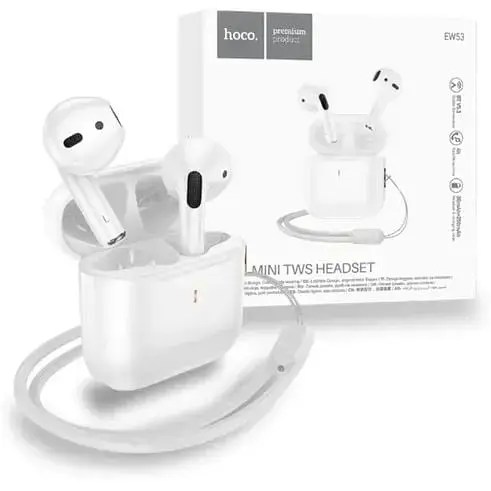 Навушники Hoco EW53 Lucky true wireless BT headset TWS White - фото 2