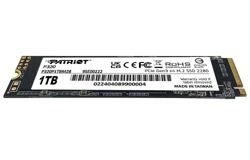 Твердотільний накопичувач SSD Patriot 1Tb, P320, PCI-E 3.0 x4, M.2 2280, 3D TLC, 3000/2200 МБ/с teh0019785 - фото 2