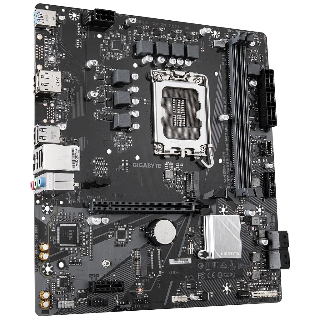 Материнская плата H610M D3W DDR4 s1700 H610 2xDDR4 HDMI DP mATX Gigabyte teh0019008 - фото 3