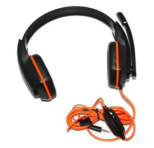 Навушники Gemix W-330 Gaming чорний/оранжевий, 2 x Mini jack (3.5 мм), накладні, кабель 2.4 м