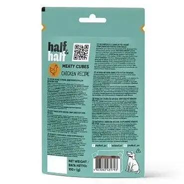 Ласощі для собак Half&Half у формі м'ясних кубиків з куркою 100 г - фото 6