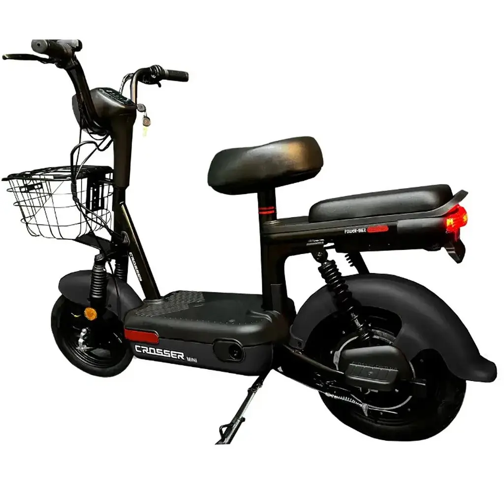 Электроскутер двухместный Crosser Mini +Pas-система Черный - фото 2