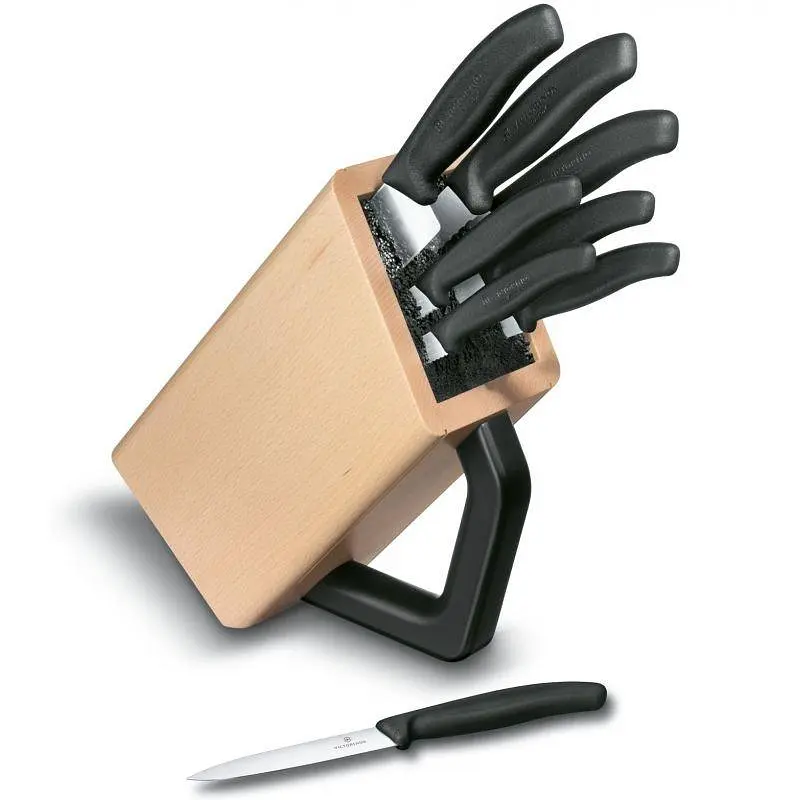 Набір кухонний Victorinox SwissClassic Cutlery Block 8шт з чорн. ручкою з підставкою (8 ножів) - фото 4