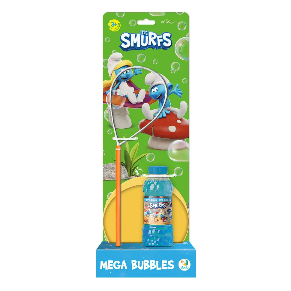 Мильні бульбашки "Mega Bubbles з тарілкою The Smurfs" 200637 об'єм 450 мл - фото 2