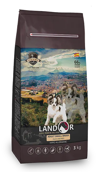 Сухий корм Landor Adult Small Breed Duck&Rice Ландор для дорослих собак дрібних порід Качка з рисом 3 кг