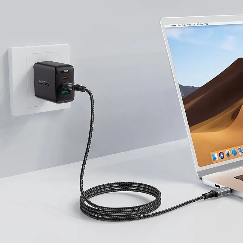 Кабель USB 2.0 Type-C M-M, 2 м, 100W C4-03, zinc alloy, Чорний, Acefast - фото 6