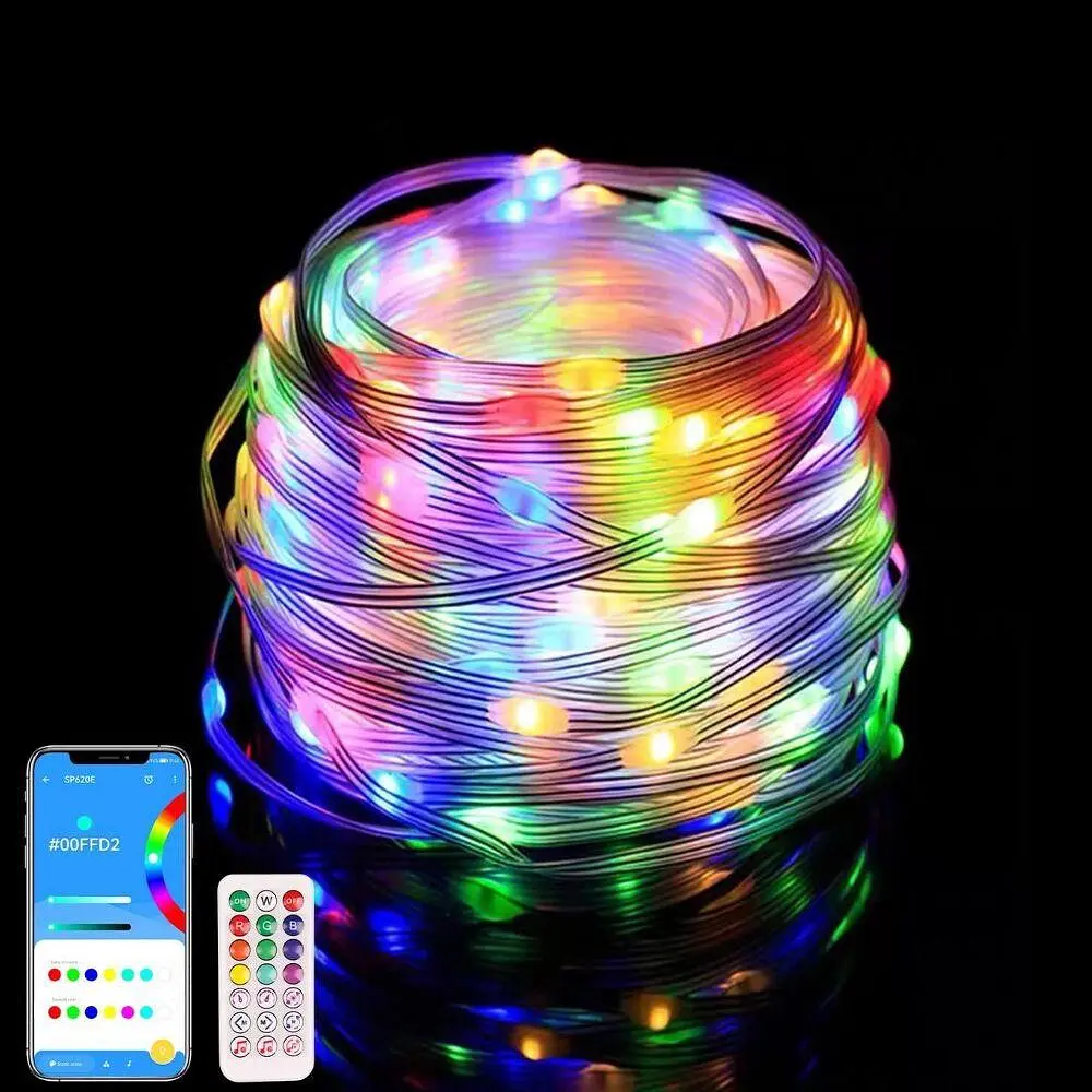 Розумна світлодіодна гірлянда стрічка 100 LED 10 метрів USB-пульт керування через додаток - фото 7