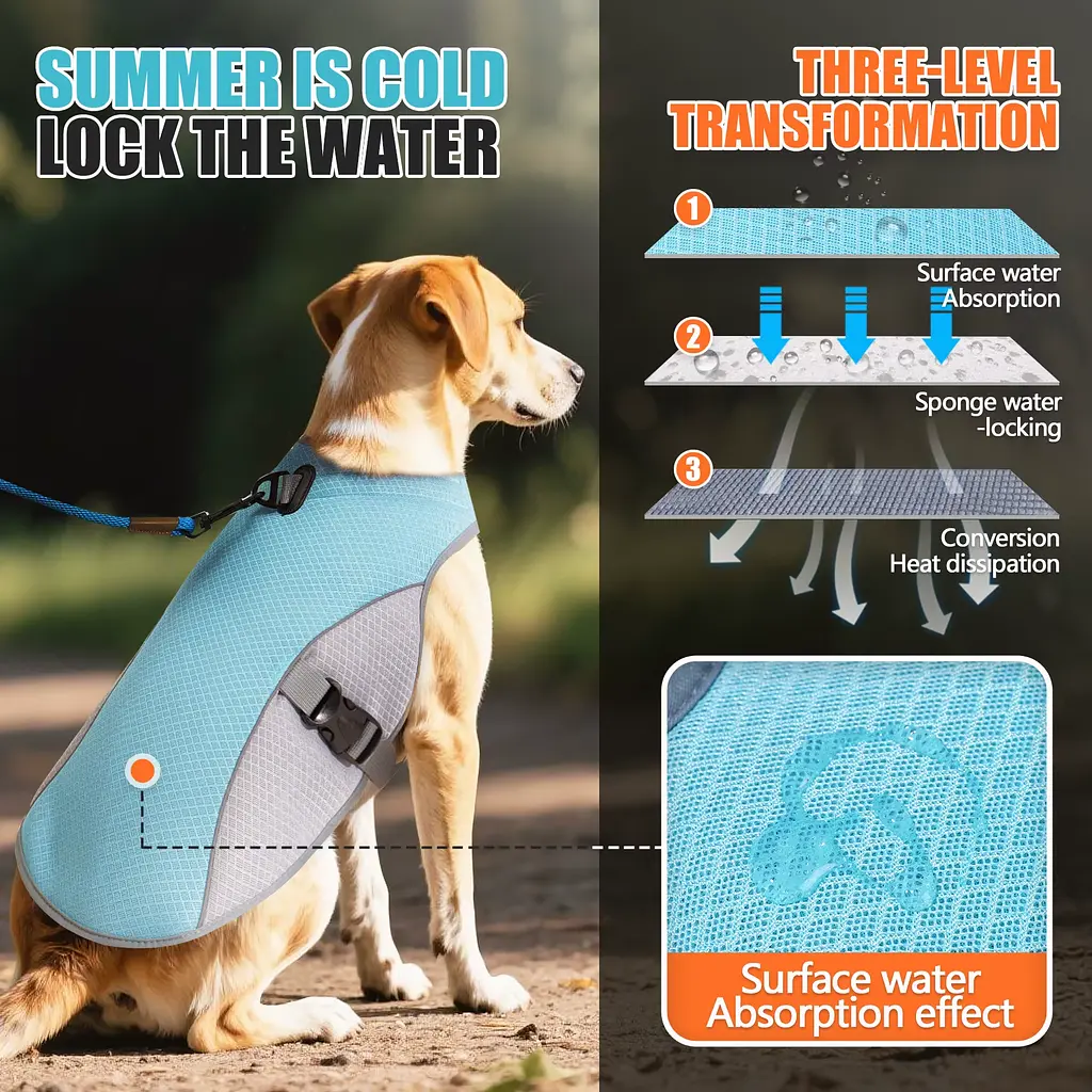 Літній охолоджувальний жилет для собак Derby Summer Dog Cooling Harness PA0360-2 Blue, S - фото 4