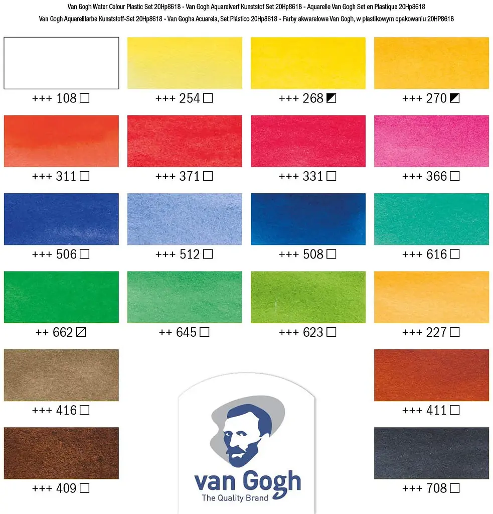 Набір акварельних фарб Van Gogh 18 кювет + 2х10 мл (8712079048877) - фото 5