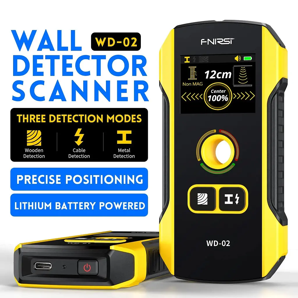 Детектор прихованої проводки FNIRSI WD-02 yellow - фото 3