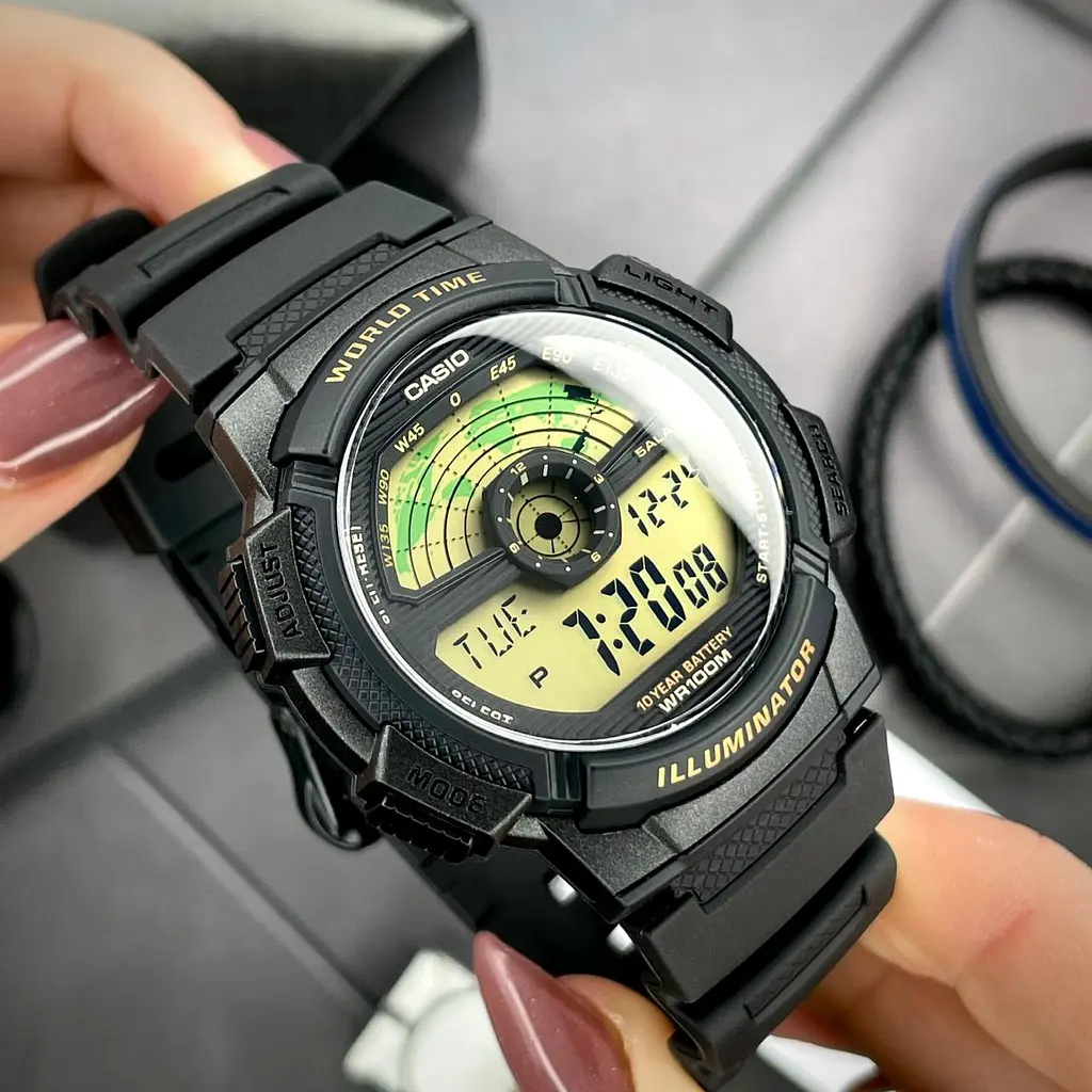 Чоловічий годинник Casio AE-1100W-1B Чорний ( AT1141-0284 ) - фото 7