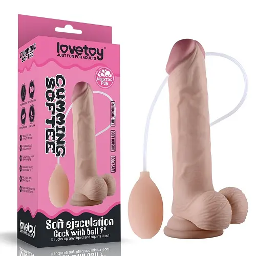Закінчуючий фалоімітатор LoveToy Soft Ejaculation Cock With Ball Flesh 9, 22.9х4.6 см - фото 6