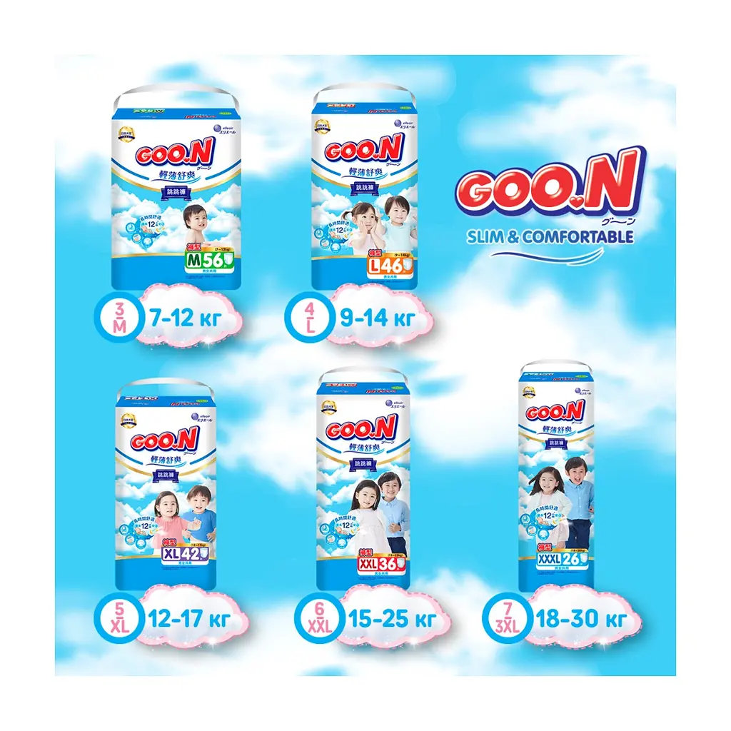 Підгузки GOO.N Slim & Comfortable Розмір 4 L 9-14 кг 46 шт (21001092) - фото 9