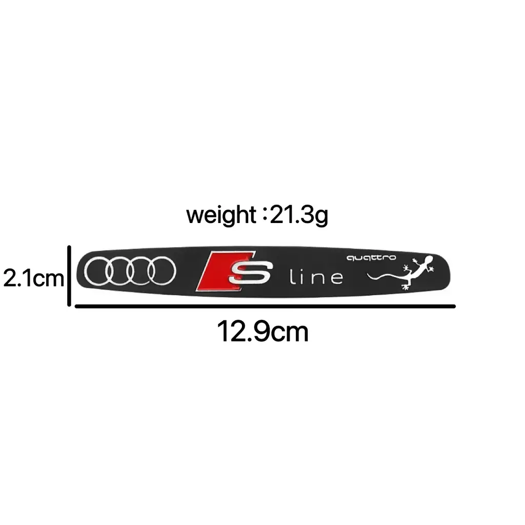 Емблема напис Audi Sline 129×21мм алюміній (на скотчі) - фото 2