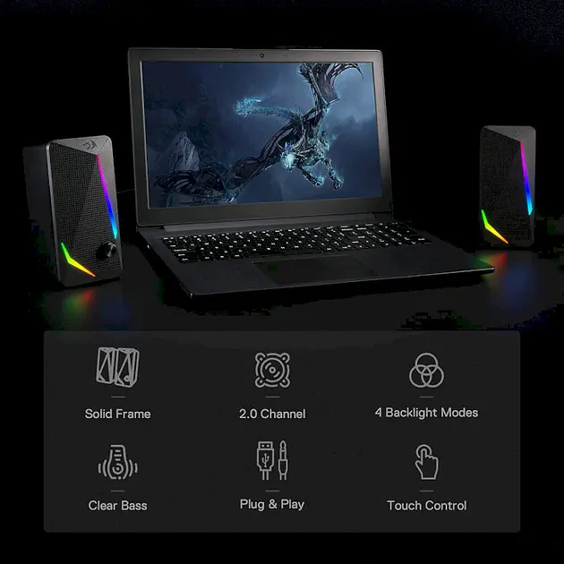 Акустическая система Redragon Waltz GS510 LED USB Black (78144) - фото 9