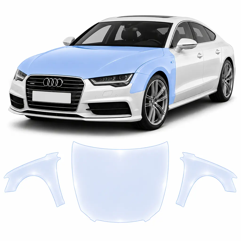 Антигравійна захисна бронеплівка за лекалами для Audi A7 4G 2010-2018 - капот і передні крила
