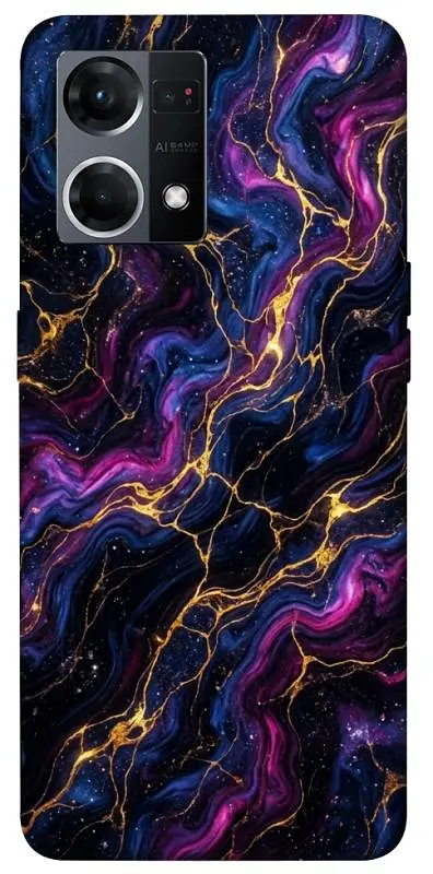 TPU чохол Demsky Purple space marble для Oppo Reno 7 4G