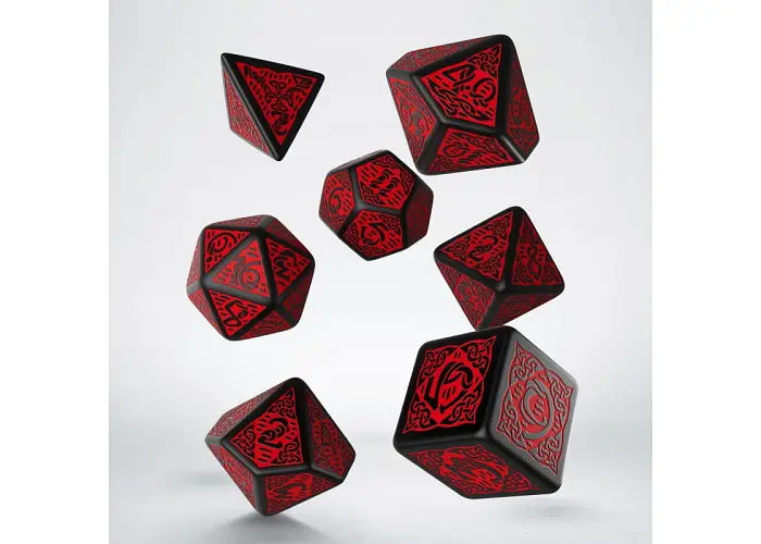 Набір кубиків Celtic 3D Revised Black & red Dice Set , 7 шт. (SCER06) - фото 2
