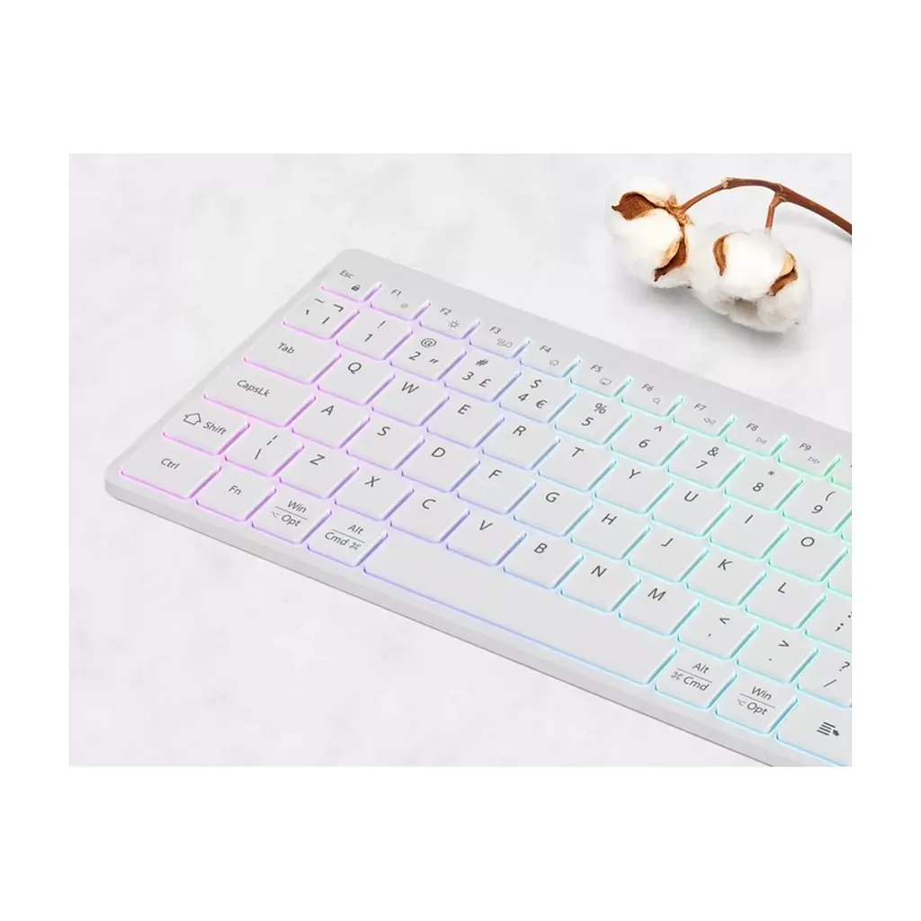 Клавіатура Canyon HKB-W11 Slim Dual Mode Wireless/Bluetooth RGB UA White (CNS-HBTK11W) - фото 5