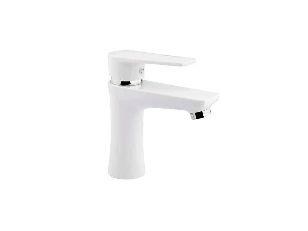 Змішувач Brinex на умивальник білий низький 35W 001 (k35) BRIN35W001