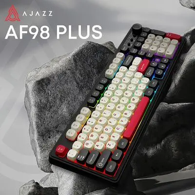 Клавіатура Ajazz AF98 Plus Wireless/Bluetooth/USB UA Black/White/Red (AF98-PLUS-BSR) - фото 6