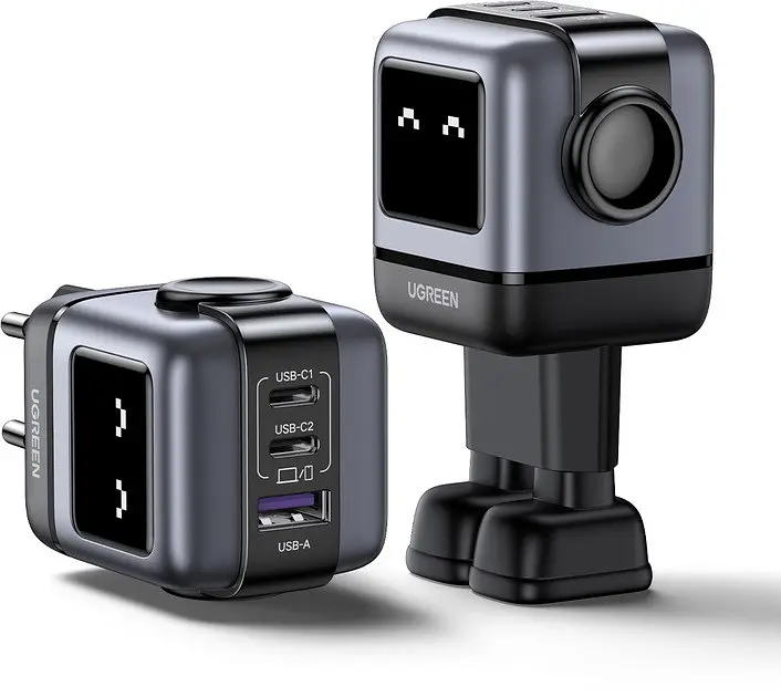 Зарядное устройство для устройства Ugreen CD361 Nexode Robot GaN Tech USB-A + 2*USB-C 65 W (UGR-25685B) - фото 2