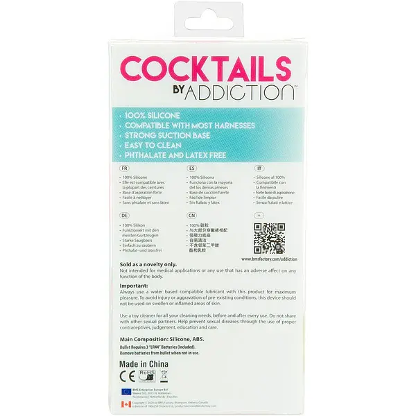 Фалоімітатор на присосці Addiction Cocktails Mint Mojito, 14 см + віброкуля в подарунок - фото 9