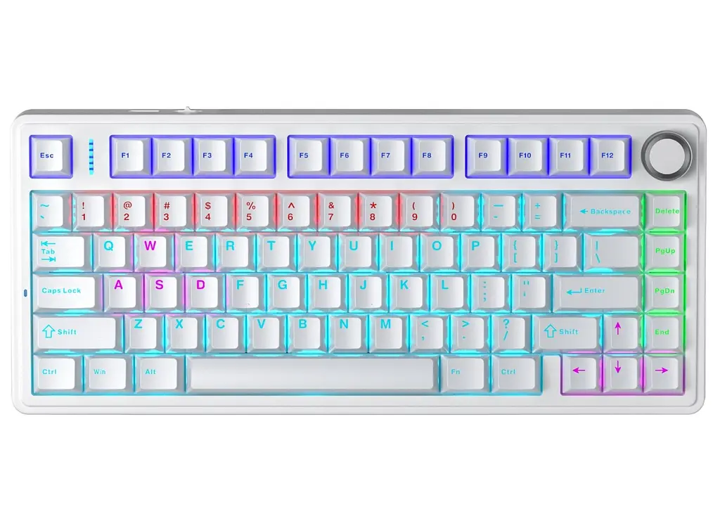 Клавіатура ігрова дротова механічна Aula F75 Mechanical White KRGD Red switch ENG/UKR - фото 3