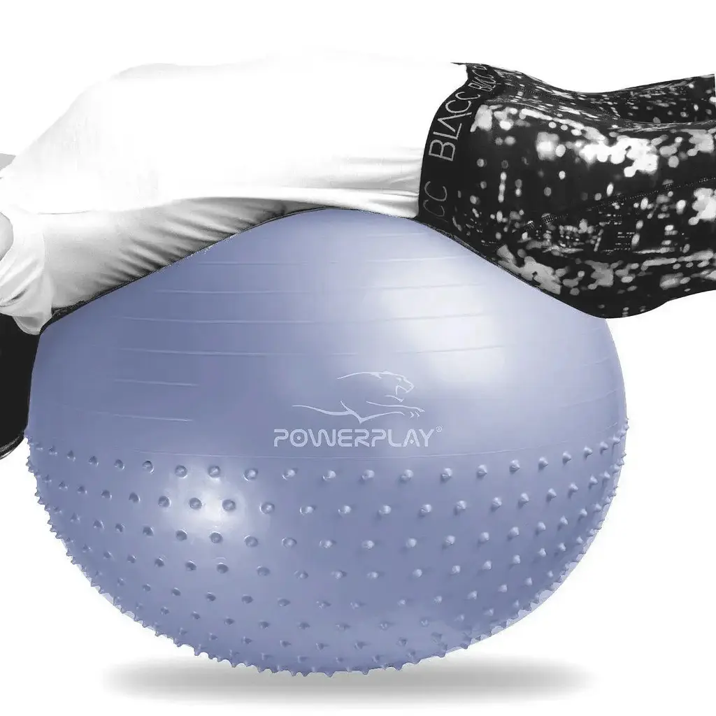 М'яч для фітнесу Power Play 4003 75 см, Sky Blue із насосом - фото 3