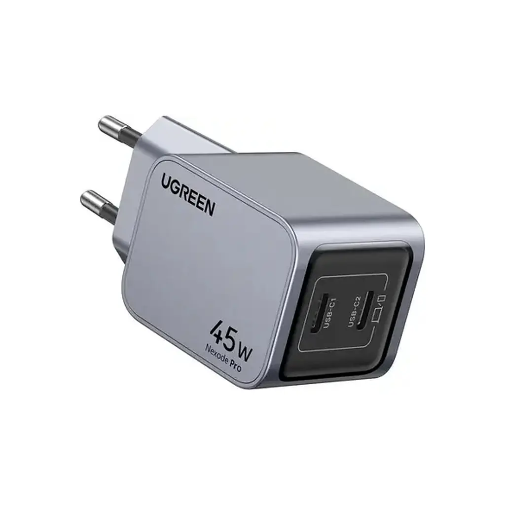 Зарядний пристрій Ugreen 2xUSB-C PD 45 Вт GaN X707 сірий (35008) - фото 3