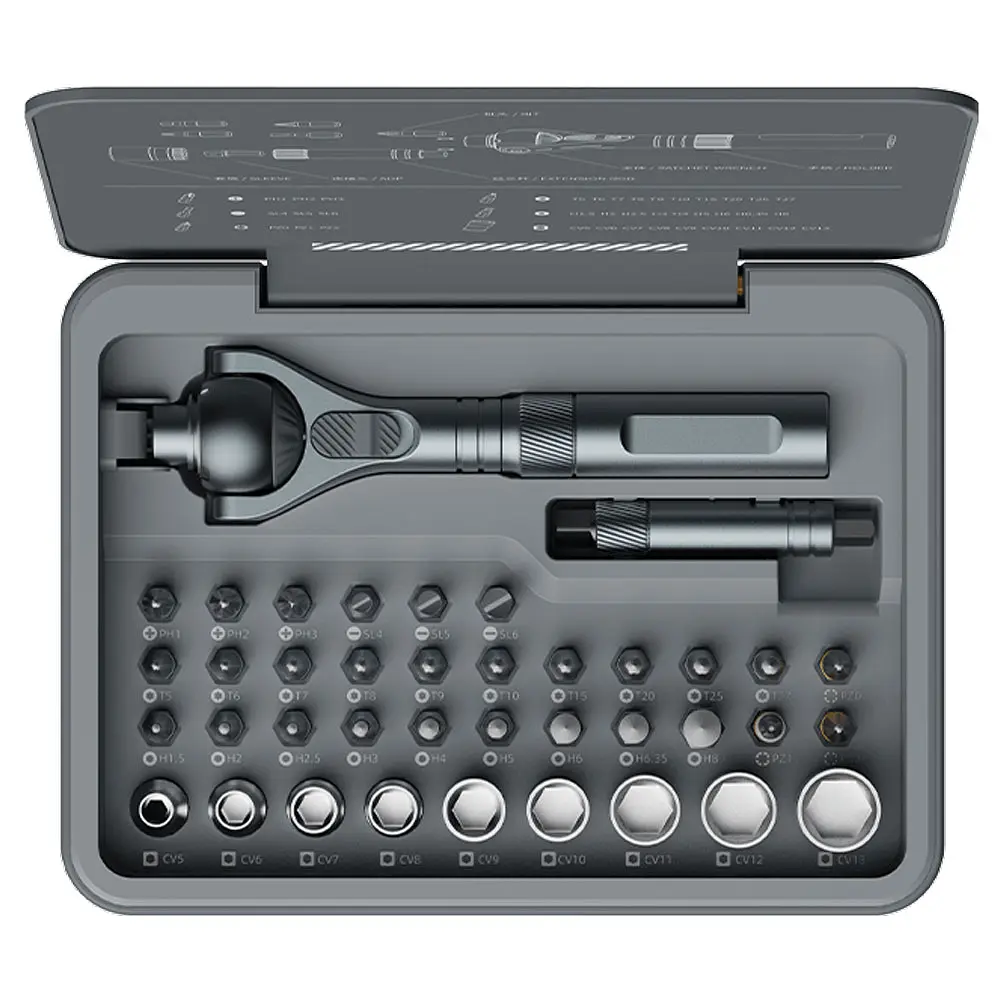 Поворотна викрутка з реверсом та набором біт Xiaomi Duka ATuMan Ratchet Screwdriver RS2 (40в1) - фото 8