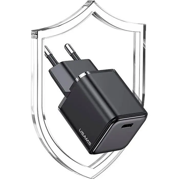 Мережевий зарядний пристрій Usams US-CC183 20W Black (CC183TC01) [139638] - фото 3