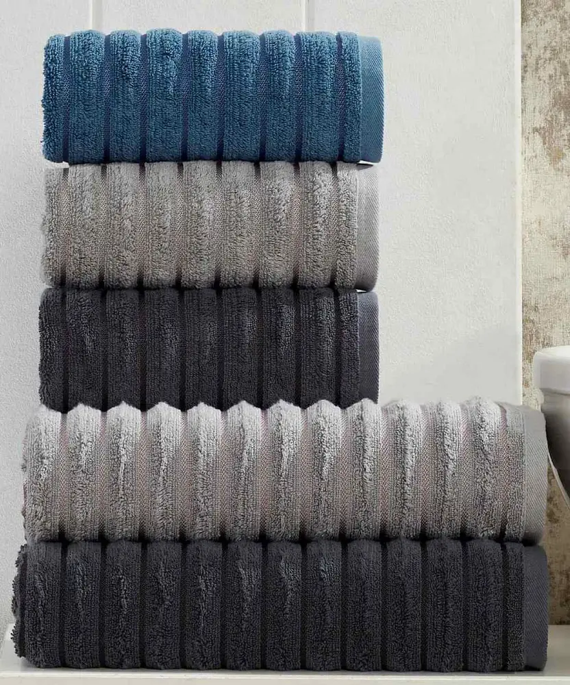 Набір махрових турецьких рушників Zeron 50х90 3 штуки + 70х140 3 штуки Microcotton Dalgali Desen - фото 5