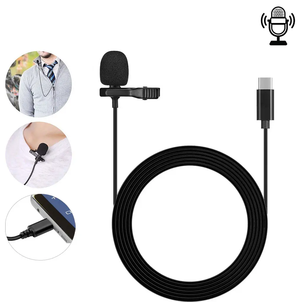 Мікрофон петличка для телефону Lavalier microphone MK-3 петличний мікрофон Type-c для смартфона 1.5 м - фото 2