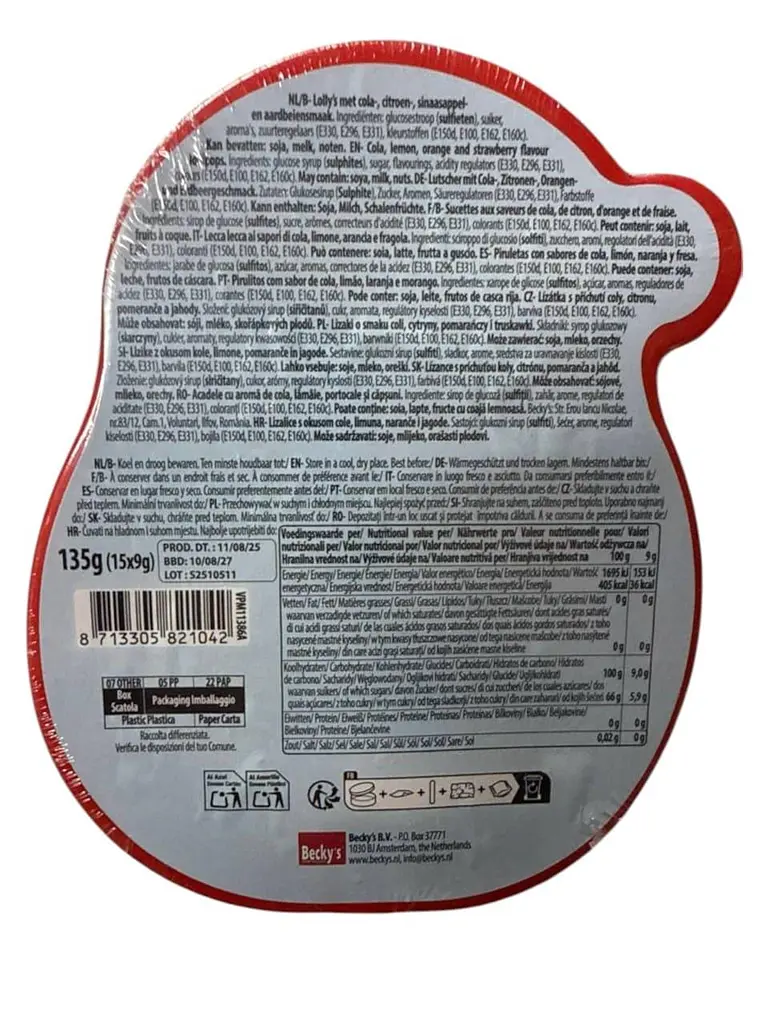 Різдвяні льодяники Becky's Lollipops XXL Санта 15шт 135г - фото 5