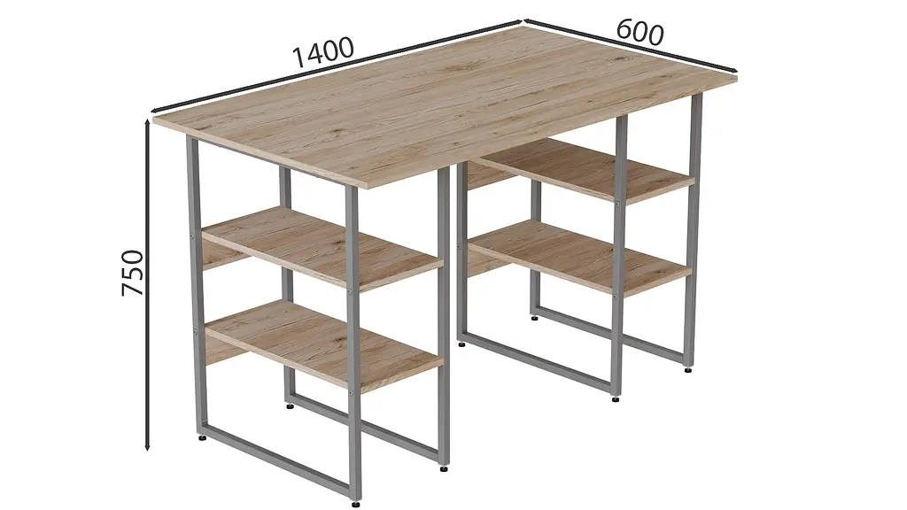 Комп'ютерний стіл Ferrum-decor Карен 75x140x60 сірий ДСП Дуб Сан-Марино 16мм (FRD-102431) - фото 2
