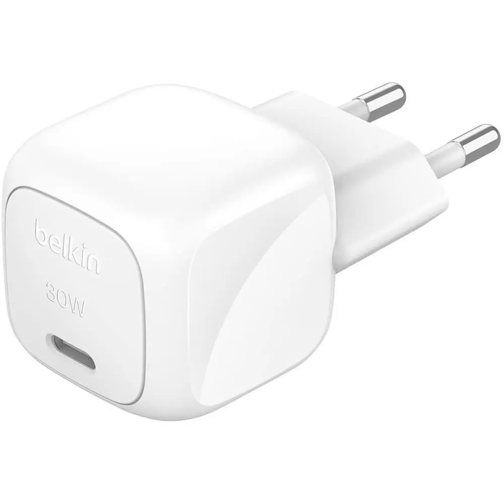 Зарядний пристрій BELKIN 30Вт USB-С PD PPS, кабель USB-С USB-C, 1м, PVC, білий (WCA008KQ1MWH-B6) - фото 2