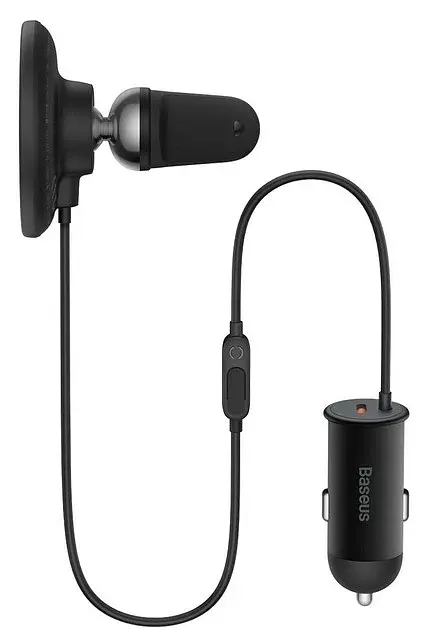 Бездротовий автомобільний зарядний пристрій Baseus CW01 MagSafe Wireless Charging 15 W (+ АЗП USB 25W) C40141000111-01 Black - фото 2