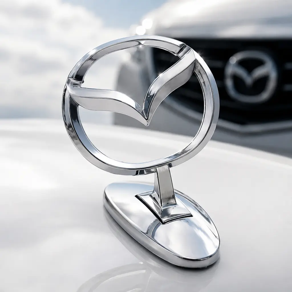 Емблема приціл на капот Mazda Хром сплав на скотчі (Завод) - фото 3