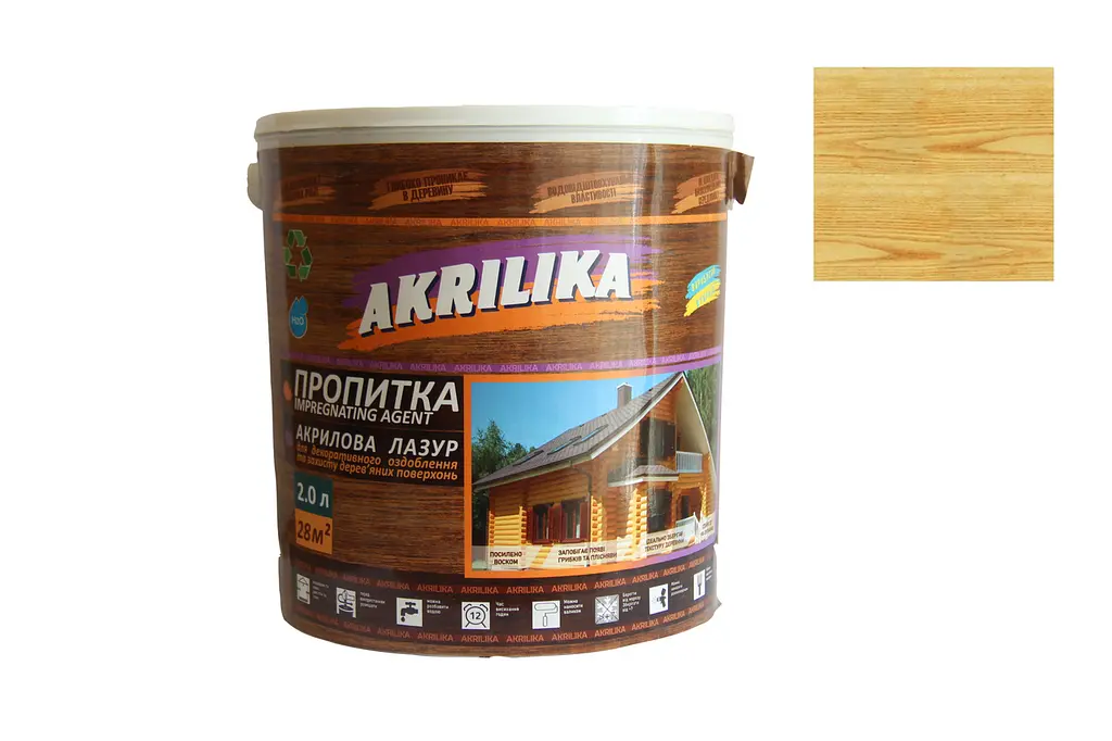 Акрилова лазур для дерева Impregnant Agent Akrilika сосна 2 л - фото 2