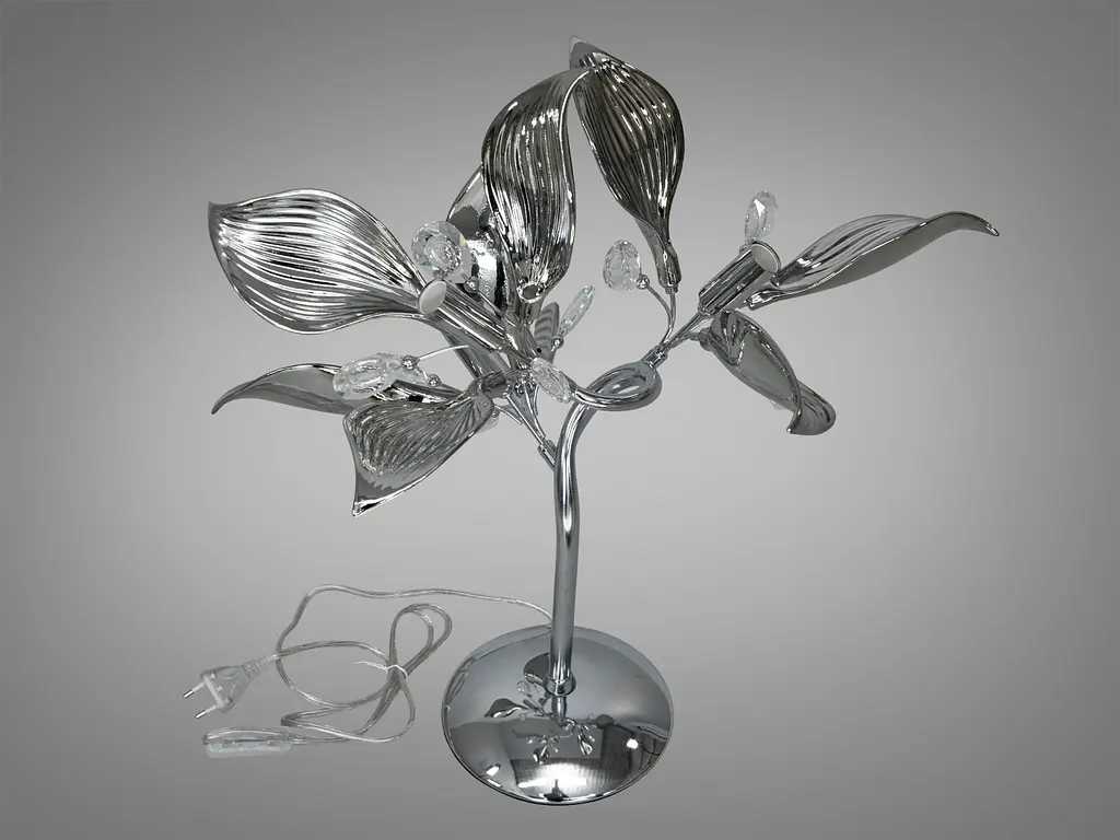 Настільна лампа з керамічними елементами, 3 лампи, хром - фото 2