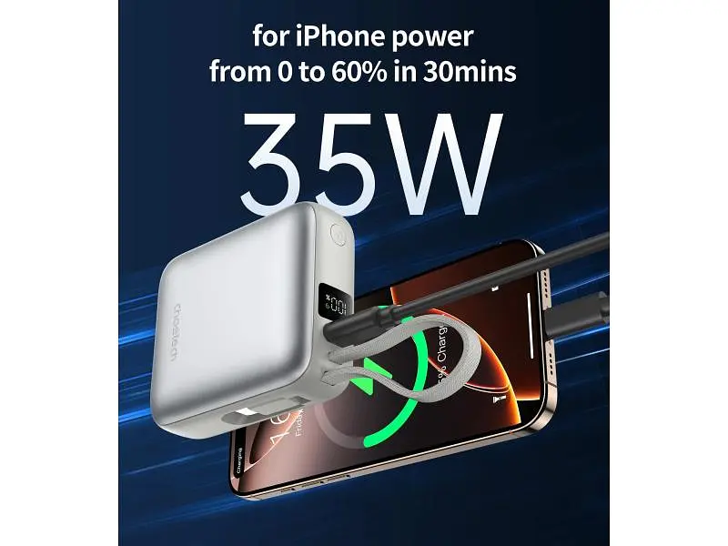 Зовнішній акумулятор (Power Bank) Choetech B832 10000mAh 35W Silver (B832-GY) - фото 5