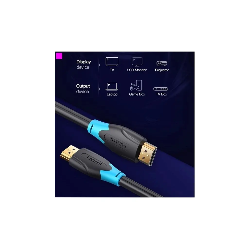 Кабель мультимедійний HDMI M to HDMI M 3.0m 4K60Hz black Vention (AACBI) - фото 6