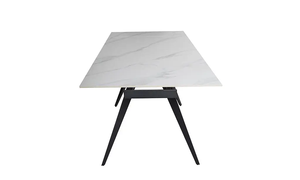 Стол обеденный Prestol Тори раскладной 120/180х80х75 см белый мат черные ножки - фото 7